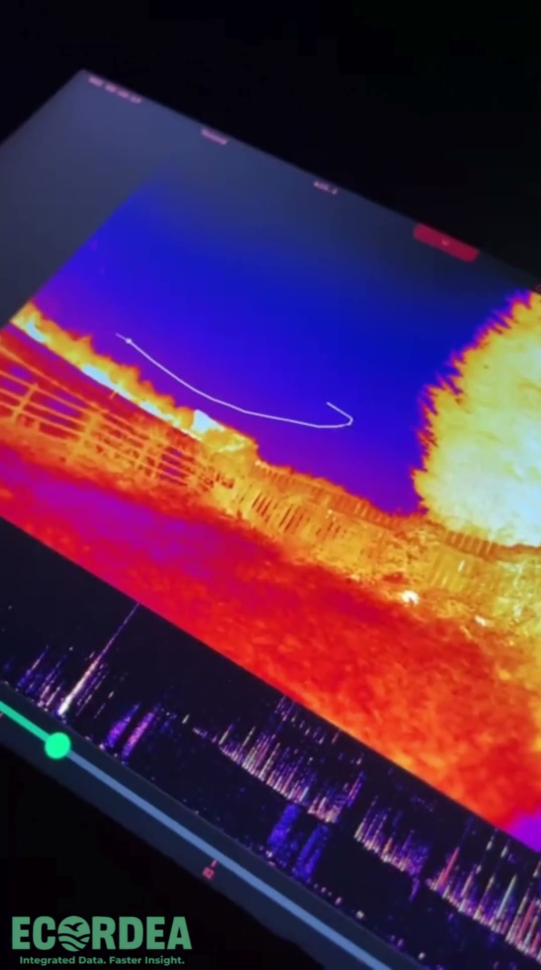 DarkFlight tracking a bat's flight path across a thermal view